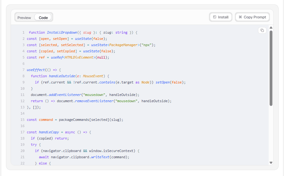 Code Preview Block