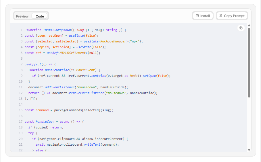 Code Preview Block